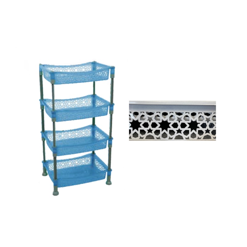 Plastic 4 Tier Kitchen Fruit and Vegetable Storage Rack with Perforated Design 30 x 40 x 75cm Assorted Colours D471 (Big Parcel Rate)