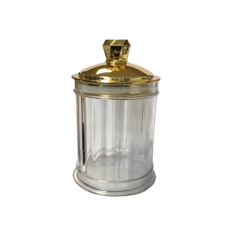 Round Transparent Plastic Candy Sweets Sugar Storage Display Jar with Lid 12.8 x 10 cm 7785 (Parcel Rate)