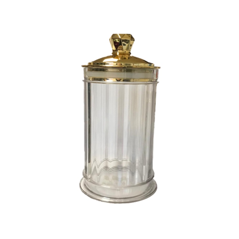 Round Transparent Plastic Candy Sweets Sugar Storage Display Jar with Lid 16.3 x 10 cm 7786 (Parcel Rate)