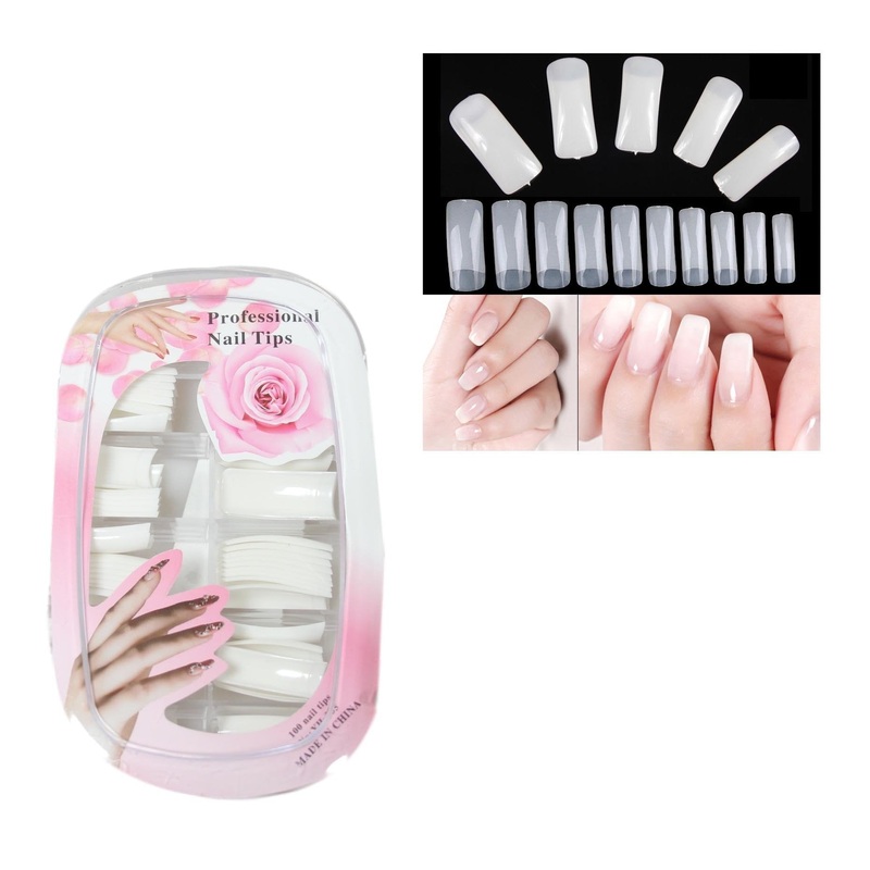 Artificial Fake Nail Extensions Tips Square Pack of 100 Assorted Colours 5576 / 5575 (Large Letter Rate)