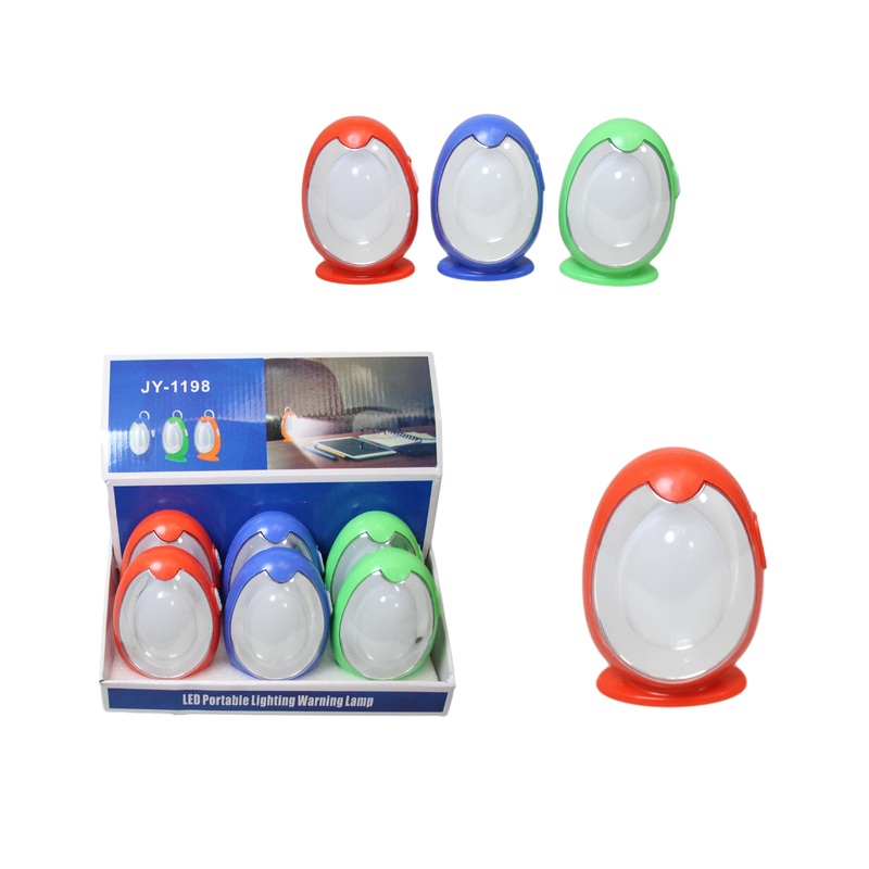 Plastic LED Portable Egg Shaped Round Lamp Assorted Colours 6384 (Parcel Rate)