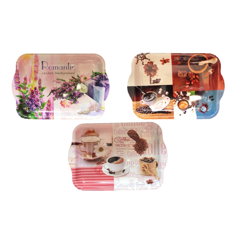 Plastic Tea Coffee Table Tray 40 x 26 cm Assorted Designs 6832 (Parcel Rate)