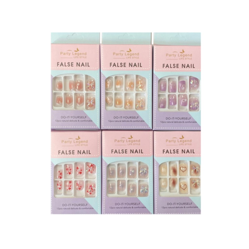 Artificial Fake Nail Extensions with Bow Assorted Designs 7920 (Large Letter Rate)