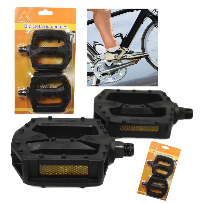 Bicycle Bike Pedals with Reflective Part 11cm Black 1852 (Large Letter Rate)
