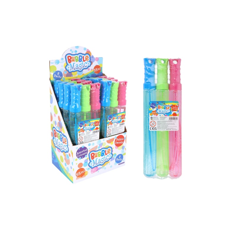 Bubble Wand Sword 55ml Pack of 3 Assorted Colours R50135 (Parcel Rate)