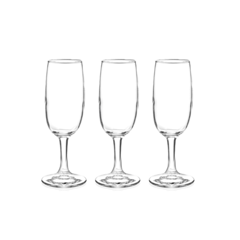 Nova Imperial Wine Champagne Drinking Flute Glasses 200ml Pack of 3 G1063 / SNV026 (Parcel Plus Rate)