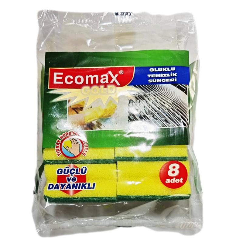 Pack Of 8 Ecomax Sponges Kitchen Essential ECG-110L01 (Parcel Rate)P