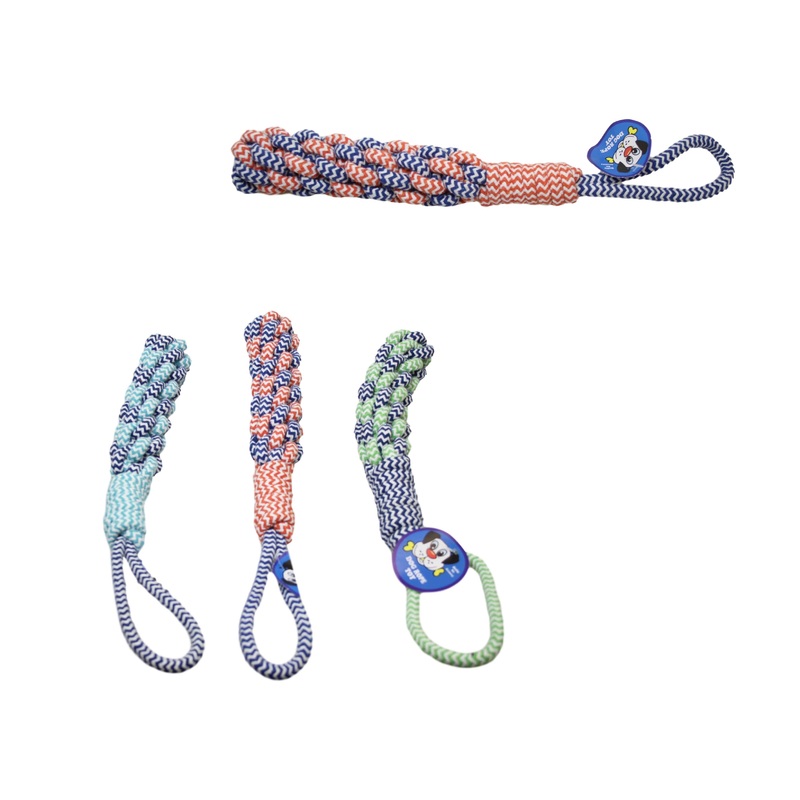 Pet Dog Knotted Rope Toy 39 x 5 cm Assorted Colours 6549 A (Parcel Rate)