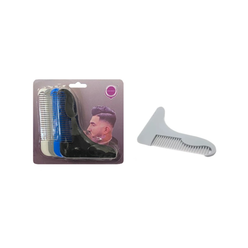 Plastic Barber Hair Beard Styling Clipper Guide Comb 9.5 x 11.5cm Pack of 4 Assorted Colours 7897 (Parcel Rate)