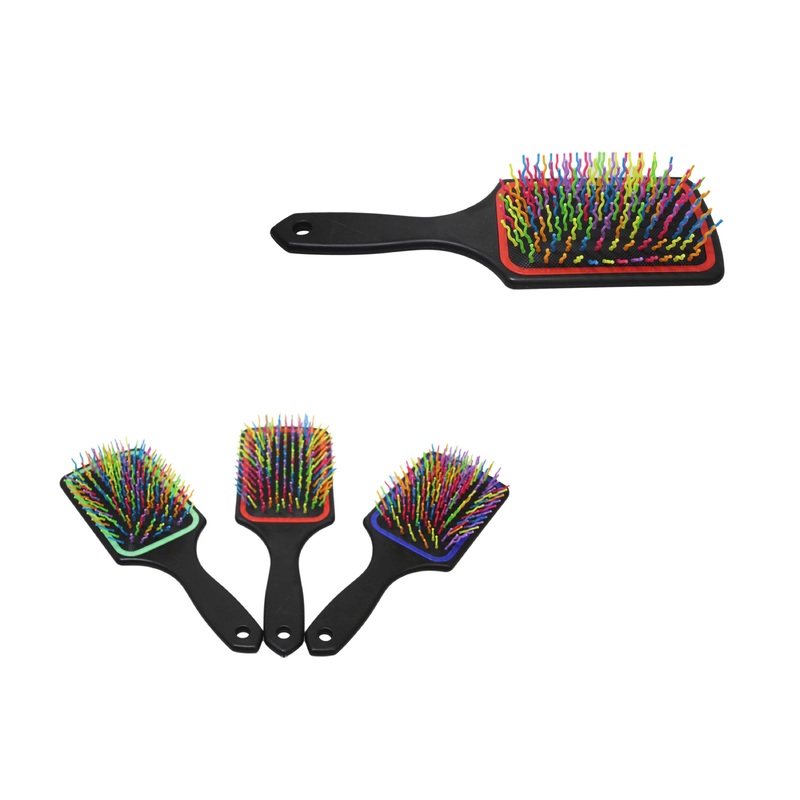 Plastic Frizzle Hair Brush 24 x 8cm Assorted Colours 5943 (Parcel Rate)