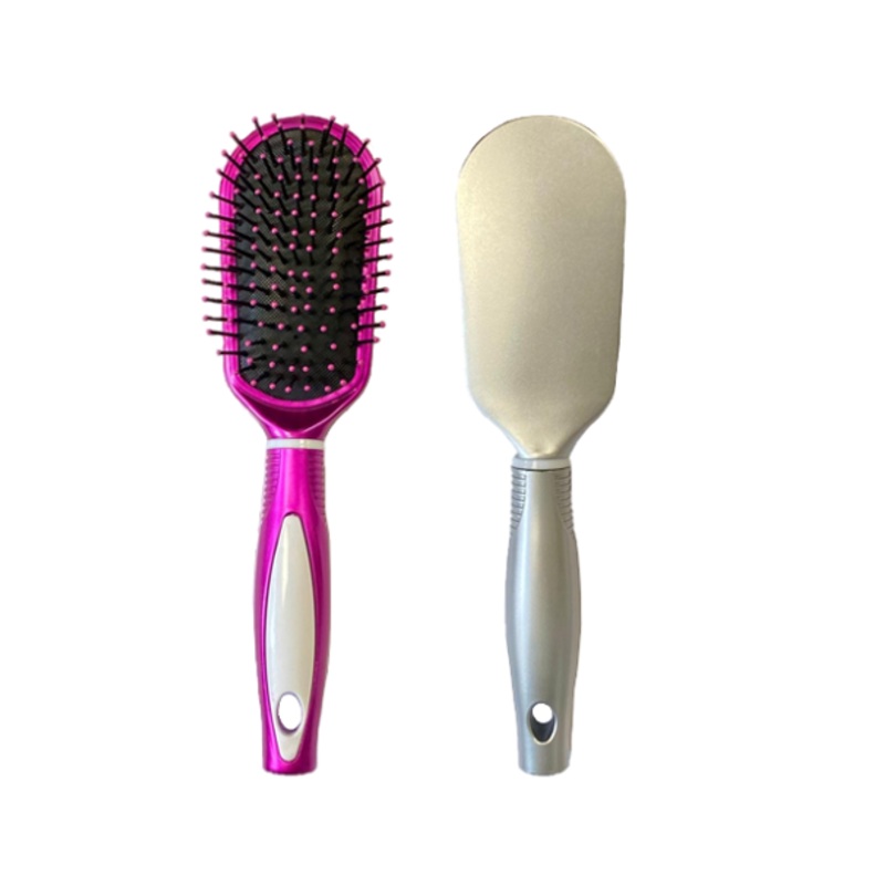Plastic Rounded Rectangular Hair Brush 23cm Assorted Colours 7839 (Parcel Rate)
