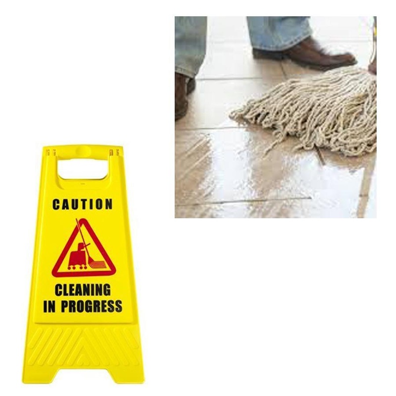 Plastic Yellow ‘Caution Cleaning in Progress’ Safety Sign 60cm 5144 (Parcel Rate)