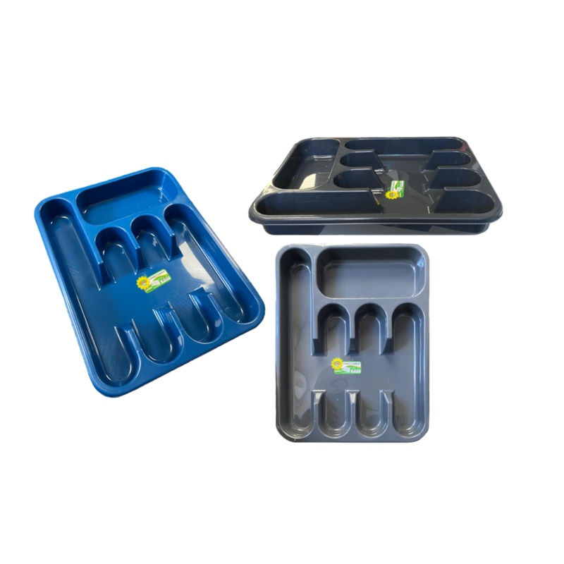 Plastime Plastic Cutlery Drawer Organiser Tray 5 Sections 33 x 25 x 4cm Assorted Colours H0301 (Parcel Rate)