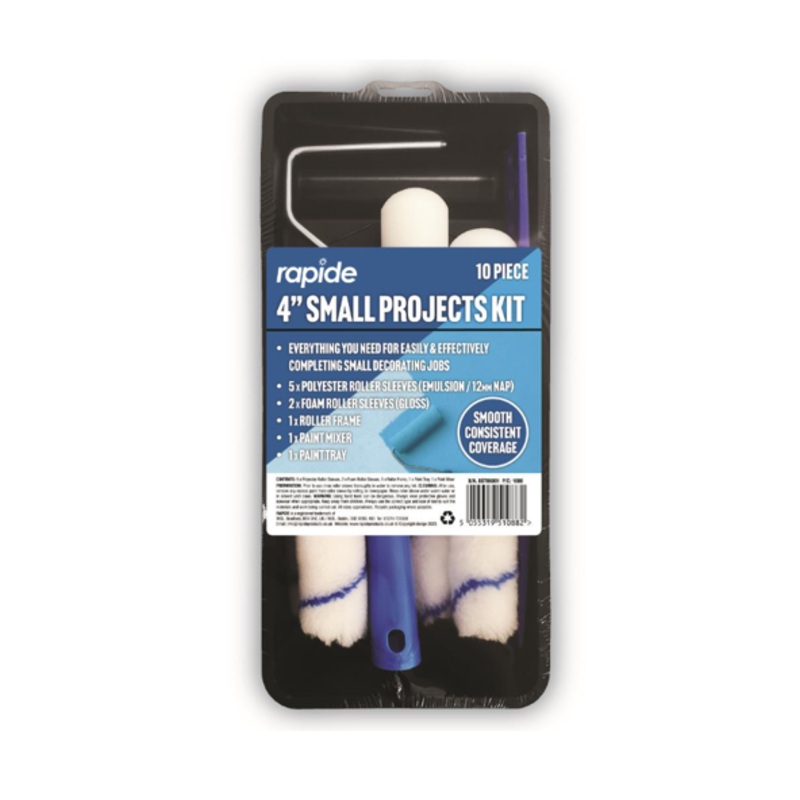 Rapide 4″ Small Projects Paint Tray and Roller Set Kit 1088 (Parcel Rate)