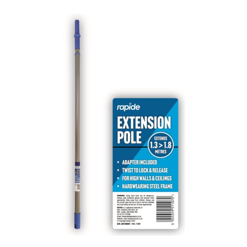 Rapide Extendable Paint Roller Handle Pole 1.3 – 1.8m 1107 (Big Parcel Rate)