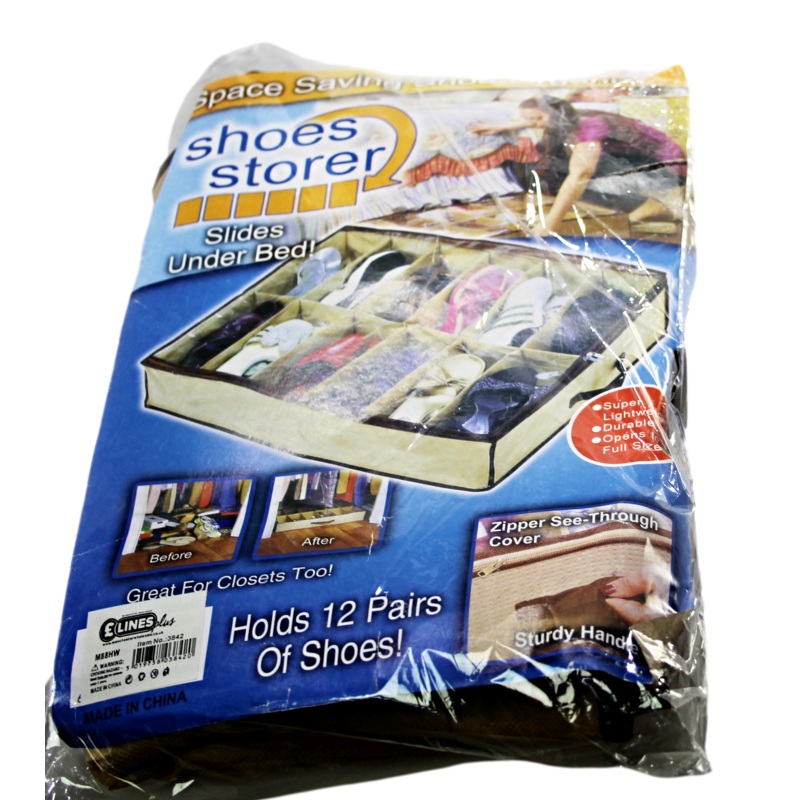 Shoe Storage Organiser Space Saver Under Bed Storage Holds 12 Pairs 3842 (Parcel Rate)