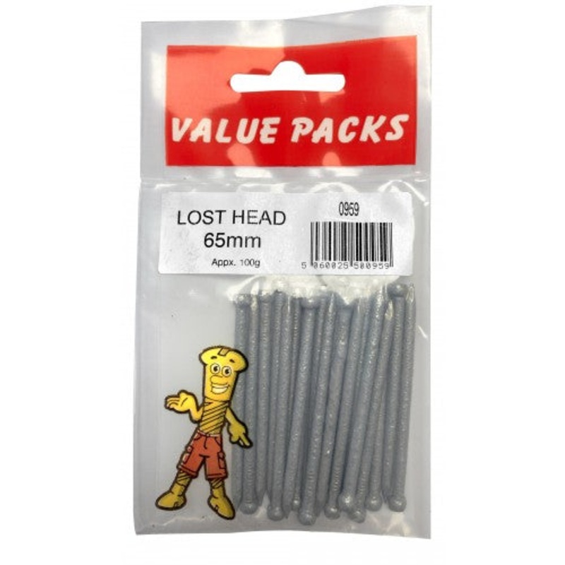 Value Pack Lost Head Nails 65mm 0959 (Large Letter Rate)