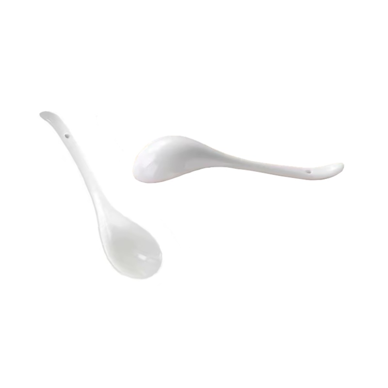 White Large Ceramic Asian Style Soup Serving Ladle Spoon 23cm 7936 / SP2 (Parcel Plus Rate)